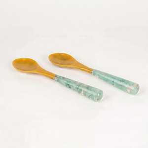 Prix de gros – Ustensiles de service de luxe en résine toutes tailles pour mariage – Essentiels de cuisine : Cuillère et fourchette à salade avec manche - Product Image 1