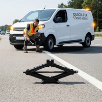 Cric ciseaux manuel 2 tonnes en acier robuste, portée de levage 90-380 mm, outil portable pour le changement de pneus de véhicule, élévateur d'urgence automobile