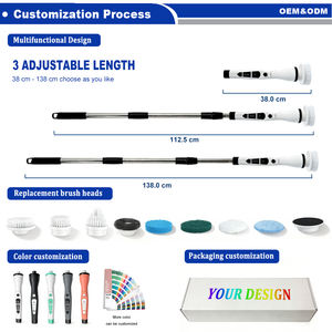 Outil <span class=keywords><strong>de</strong></span> nettoyage <span class=keywords><strong>de</strong></span> <span class=keywords><strong>salle</strong></span> <span class=keywords><strong>de</strong></span> <span class=keywords><strong>bain</strong></span> flexible électrique 8 en 1 sans fil, durable, en plastique, brosse longue pour baignoire, <span class=keywords><strong>kit</strong></span> <span class=keywords><strong>de</strong></span> brosse à main - Product Image 5