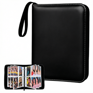 Álbum de Fotos JONESUN de Cuero PU para Kpop Stray Kids Merch 400, Estilo Carpeta de 4 Bolsillos, 3 Anillas, para Tarjetas Lomo, Coleccionista de Tarjetas Fotográficas para Fans - Product Image 1