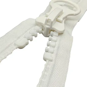 HengDa manufacturer White plastic zipper Durable open end heavy duty Resin Zipper for Tent Clothing