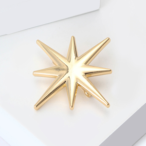 Nuova spilla a stella ottagonale in lega minimalista per abiti da donna cappotti petto fiori accessori spille per feste stelline - Product Image 3