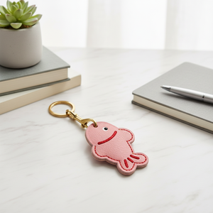 Handgefertigter Hochwertiger Echtleder-Schlüsselanhänger Umweltfreundlich Pflanzlich Gegerbter Geschnitzter Cartoon-Fisch Niedlicher Tierfigur-Taschenanhänger - Product Image 5