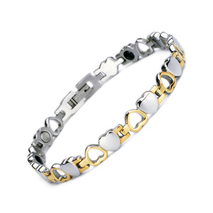 Gelang Pesona Baja Anti Karat Berlapis Emas Laris Manis, Desain Hati Berongga Model Terbaru Terapi <span class=keywords><strong>Magnet</strong></span> Trendi untuk Pasangan - Product Image 4
