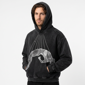 Sweat à capuche personnalisé avec imprimé graphique gothique, style grunge, surdimensionné, streetwear Harajuku pour hommes, sweat à capuche pour l'hiver et Halloween - Product Image 2