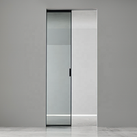 Porte coulissante invisible simple à prix abordable avec verre dépoli pour appartement, bar, fonction POP, décoration DIY