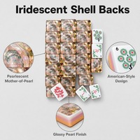 Amerikanische Mahjong-Steine Luxuriöser Grenzüberschreitender Rosa Kristall-Strass-Stil Tragbarer Acryl-Mahjong-Tisch Fabrik-Großhandel
