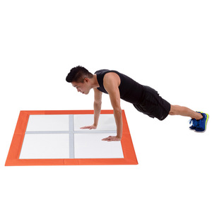 Tapis d'exercice carré en nylon Tian Kong Grid, orange et bleu, pour entraînement intérieur et extérieur, équipement de fitness portable - Product Image 2