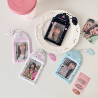 Tempat Kartu Gantungan Berbentuk Bintang 3 Inci, Kotak Kartu Foto Bergaya Gadis Imut dengan Sayap Kecil, Tempat Kartu Foto Kpop Lome Star