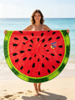 Customized High-quality Low-priced Full-print Water-absorbing Sand-proof Multi-functional 100% Cotton Luxury Beach Towel