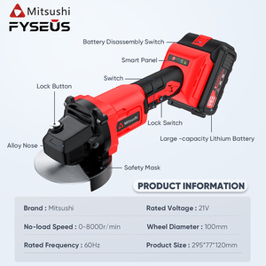 Fyseus Máy mài góc 21V Máy mài đánh bóng 8000 vòng/phút Bộ dụng cụ điện pin lithium không dây mini Máy đánh bóng tự làm - Product Image 2