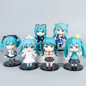 6 pièces/ensemble 10CM nouveau Miku chapeau Sune Kawaii Kagamine <span class=keywords><strong>Rin</strong></span> Ren japonais Kawaii recueillir dessin animé PVC <span class=keywords><strong>Anime</strong></span> Figure - Product Image 1