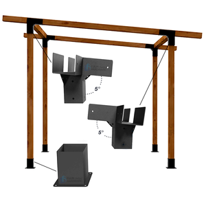 Kit di Staffe Robuste per Pergola in Nero, Supporto per Pergola da Esterno, Gazebo da Giardino, Kit in Metallo per Pergola - Product Image 1