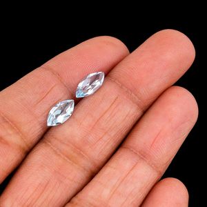 YASHEE Topacio Azul Cielo Natural Corte Marquesa 10x5 MM Calidad AAA Gema para Joyería Tratamiento Aplicado Natural - Product Image 4