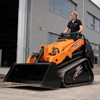 PENGIRIMAN GRATIS China Track Wheel CE/EPA/EURO 5 Mini Skid Steer Loader untuk Dijual Dengan Bucket Trencher Rotary Plow