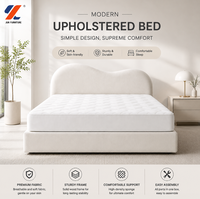Großhandel Minimalistisches Gepolstertes Weiches Bettgestell Modernes Plattformbett Verstellbares Maßgefertigtes Stoff-Kopfteil Designer-Schlafzimmermöbel