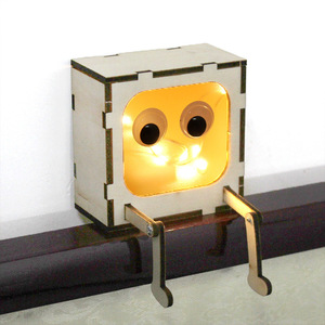 Kit de bricolage en bois pour veilleuse de dessin animé, jouet d'expérimentation scientifique pour enfants, cadeau éducatif STEAM, 4-6 ans, alimenté par piles - Product Image 1