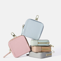 Porte-monnaie carré multi-usage en cuir PU avec porte-clés, pochette de rangement pour écouteurs et mousqueton métallique – Vente en gros de mini-portefeuilles pour femmes