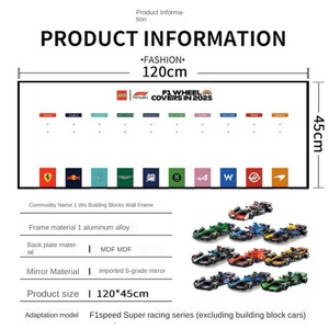 Cadre photo mural compatible <span class=keywords><strong>Lego</strong></span> SpeedF1, épaisseur 3,5 cm, peinture décorative suspendue, alliage d'aluminium, acrylique, MDF, cristal - Product Image 4