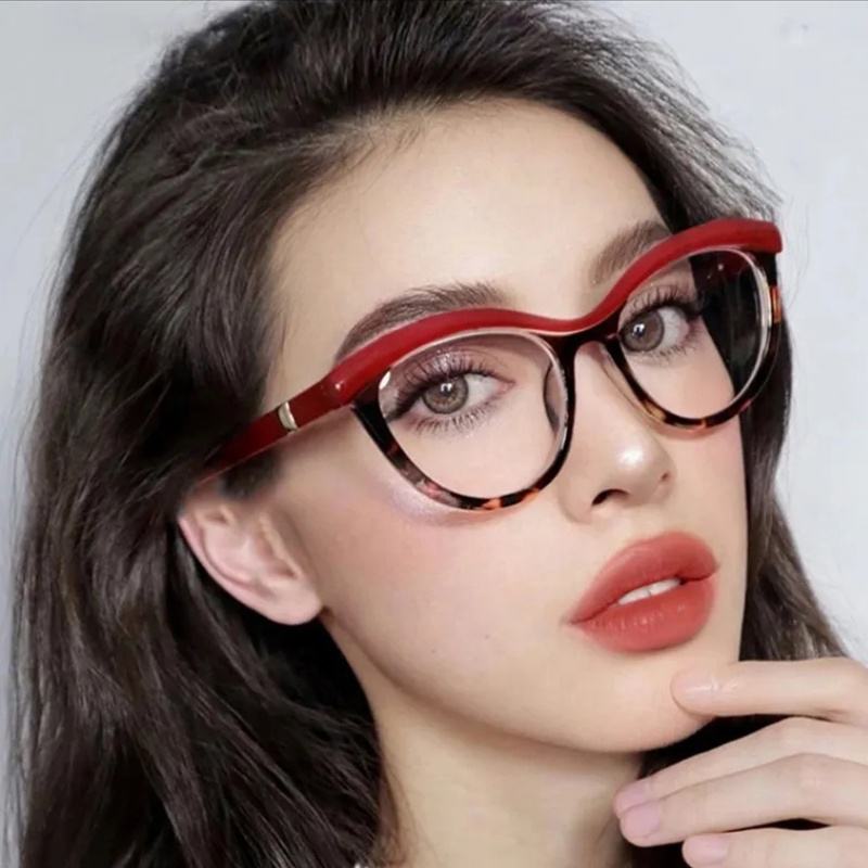 Big Frame Cat Eye Anti Blue Light Eyeglass Eyebrow Frame Fashion