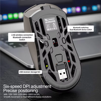 Ratón para Juegos SMAILWOLF RS8 Tri-Modo, Ergonómico, 10000 DPI, 1000Hz de Frecuencia de Sondeo, Pantalla Digital RGB, Ratón Programable Ligero para FPS