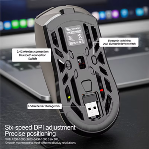 Ratón para Juegos SMAILWOLF RS8 Tri-Modo, Ergonómico, 10000 DPI, 1000Hz de Frecuencia de Sondeo, Pantalla Digital RGB, Ratón Programable Ligero para FPS - Product Image 4