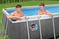 Наземный семейный бассейн Bestway 561KM Steel Pro MA Splashview прямоугольный 488x244x122 см с металлическим каркасом, фильтр-насосом и лестницей