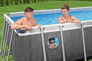 <span class=keywords><strong>Piscina</strong></span> Elevada <span class=keywords><strong>Bestway</strong></span> 561KM Steel Pro MA Splashview, Rectangular, 488x244x122cm, Estructura Metálica, Bomba de <span class=keywords><strong>Filtro</strong></span>, Escalera - Product Image 2
