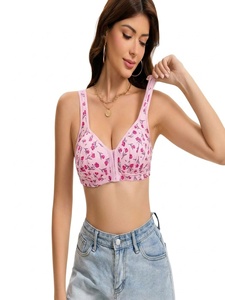 <span class=keywords><strong>Reggiseno</strong></span> <span class=keywords><strong>Senza</strong></span> <span class=keywords><strong>Ferretto</strong></span> e <span class=keywords><strong>Senza</strong></span> Imbottitura con Chiusura Frontale, Lavorazione a Maglia <span class=keywords><strong>Senza</strong></span> Cuciture, Motivo Floreale e Spalline Larghe per Donne Anziane - Product Image 6