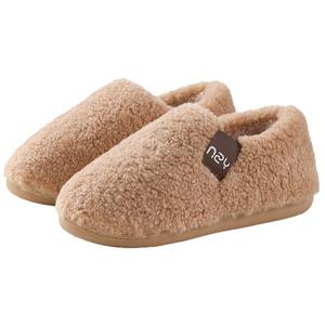 Pantuflas de mujer de forro polar grueso, antideslizantes, cálidas, con parte superior de tela elástica, entresuela de goma y suela exterior de PVC, con puntera suave y sin cordones para el hogar. - Product Image 1