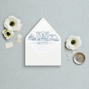 Doublures d'enveloppes de mariage A7 imprimées « Pivoine Rose » par Morisot, style impressionniste français, pour invitations de mariage - Product Image 3