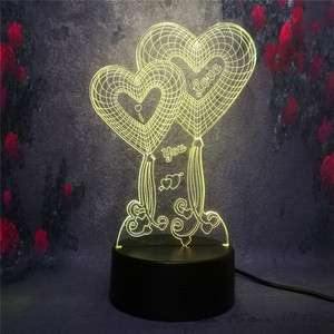 Decoración del hogar regalo de San Valentín te amo <span class=keywords><strong>dulce</strong></span> amante corazón ilusión 3d de <span class=keywords><strong>la</strong></span> habitación de los niños amor led de luz de <span class=keywords><strong>la</strong></span> noche - Product Image 3
