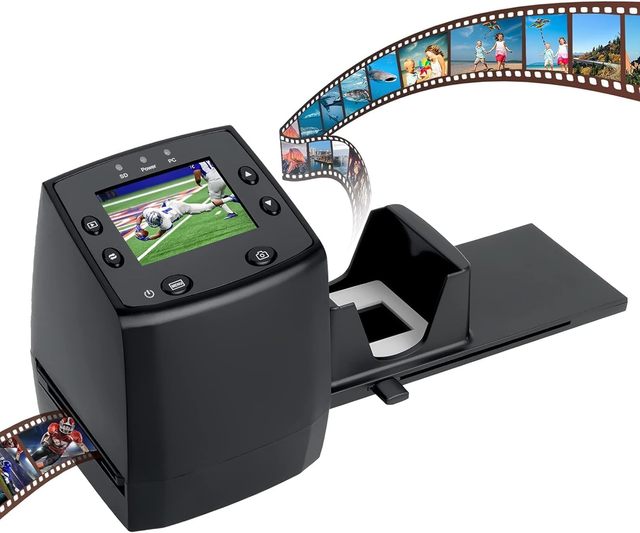 Fil Scanner, 35 Film Negative Scanner High Resolution Slide Viewer,Convert 35mm Film &Slide to Digital JPEG Save Into SD Card