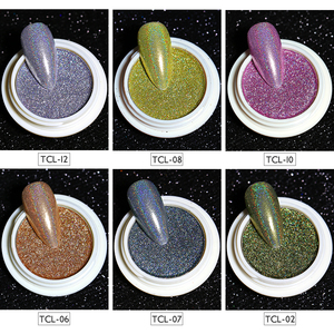 Holographic rắn long lanh kim loại hiệu ứng ma thuật gương sơn móng tay vàng sáng bóng bạc Chrome lợn long lanh Gel Laser đánh bóng - Product Image 5