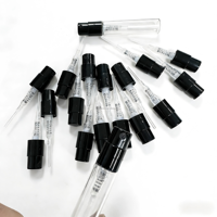 Vente en gros de flacons testeurs de parfum miniatures en verre durables de 1 ml, 2 ml, 3 ml, 5 ml, 10 ml avec marquage à chaud et diffuseur à bâtonnets