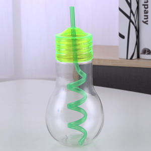 Vaso de Plástico con Forma de Bombilla, Divertido y Colorido, de 600 ml, Transparente, para Bebidas, Café, Jugos, Smoothies, Portátil para Viajes - Product Image 3