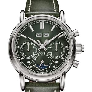 Reloj de Pulsera de Lujo de Alta Gama para Negocios, Correa de Cuero, Visualización Precisa de la Hora, Visualización de Fase Lunar, Mecánico Automático de Alta Calidad - Product Image 1