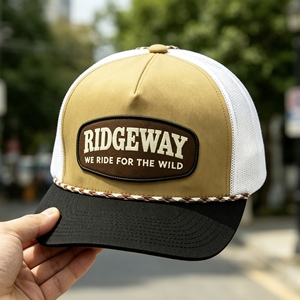 Casquette Trucker Vintage Personnalisée 5 Panneaux, Couronne Haute avec Logo Avant, Dos en Coton et Maille, Fermeture Snapback avec Décoration Corde pour l'Extérieur - Product Image 5