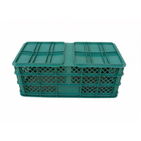Caisse de stockage logistique empilable, durable, écologique et légère en plastique pour le transport et le manutention d'œufs, fruits et légumes, avec grille de circulation