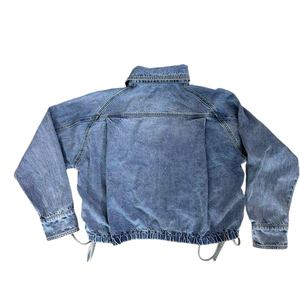 Poche boutonnée Denim vestes d'extérieur fille court ourlet élastique veste vêtements quotidiens pour femmes vestes - Product Image 2