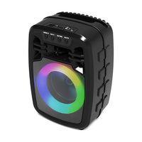 Enceinte portable sans fil Bluetooth ABS4103 avec lumière LED colorée, boîte à musique HIFI, radio FM, caisson de basses actif de 4 pouces, enceinte de fête