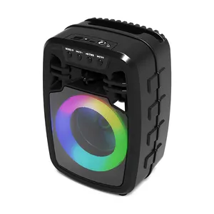 Haut-parleur Bluetooth sans fil pour extérieur actif à lumière colorée ABS-4103 LED HIFIi Music Box FM Radio 4 pouces Bass Woofer Party Speaker