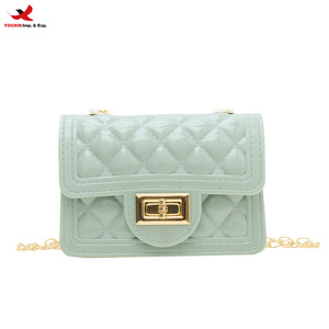 Mini Jelly Purse Kids Candy Color Transparent <b>Small</b> Crossbody Bag Cute Chain <b>Handbags</b> with Pearl Handle RTS Bulk Mixed Order - Product Image 1
