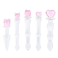SM Sexspielzeug Transparenter Kristallglas-Dildo Massagestab Penis-Masturbator Niedliches Design Erwachsenenprodukte SM-Produkte