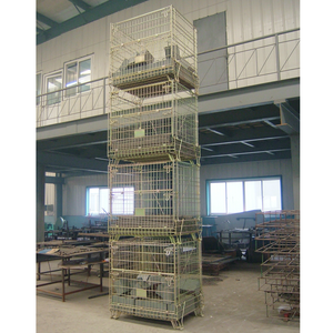 Nửa mở cửa lớn Heavy Duty kim loại Stackable <span class=keywords><strong>Wire</strong></span> Mesh <span class=keywords><strong>container</strong></span> - Product Image 4