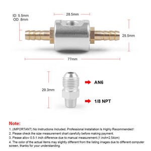 Manómetro de Presión de Combustible Universal de 1/8 NPT para Automóviles, Caja de Acero Inoxidable, 0-160 psi, con Adaptador de Latón de Tres Vías - Product Image 3