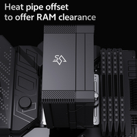 Enfriador de Aire para CPU SBOWMAN MT6-V4-No Light-BK de Alta Calidad, Ventilador de 120 mm, 6 Tubos de Calor, Disipador Térmico, Compatible con Personalización para Escritorio
