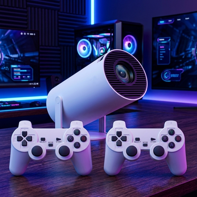 JUNUO G1 720P LED Built-in 20000 Games 150 ANSI Portable WIFI6 BT Mini Pocketable Android 11 Gaming Projector