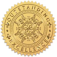 Embossed Gold Foil Certificate Seals - Excellence, Macao