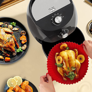 Customized BPA Free Reusable Air Fryer <b>Silicone</b> <b>Baking</b> Pan Mold <b>Baking</b> Accessories Set <b>Silicone</b> Air Fryer Liners Pot for Kitchen - Product Image 1